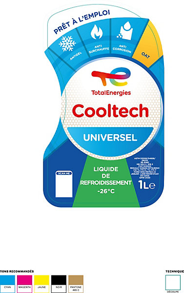 Liquide de refroidissement universel Total -26°C 1L