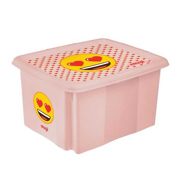 Boîte de Rangement Jouet Emoji Cœur 30 Litres