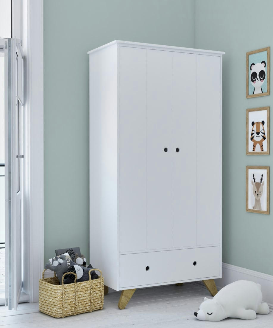 TIPI - Armoire  blanc   effet bois   50x95