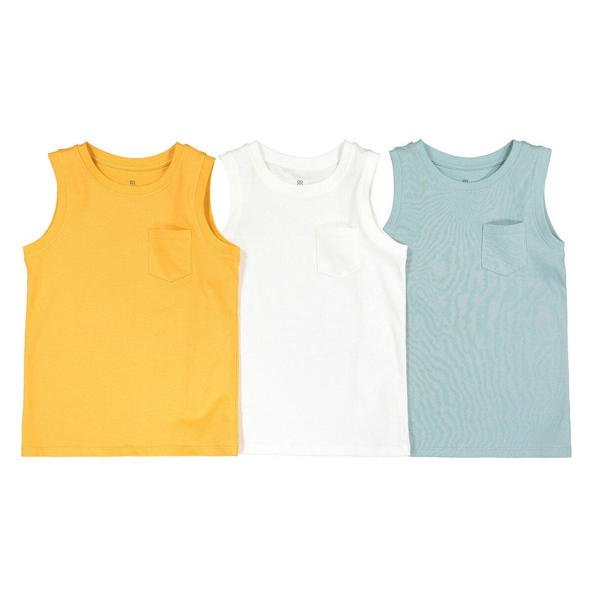 Lot de 3 débardeurs unis en coton bio