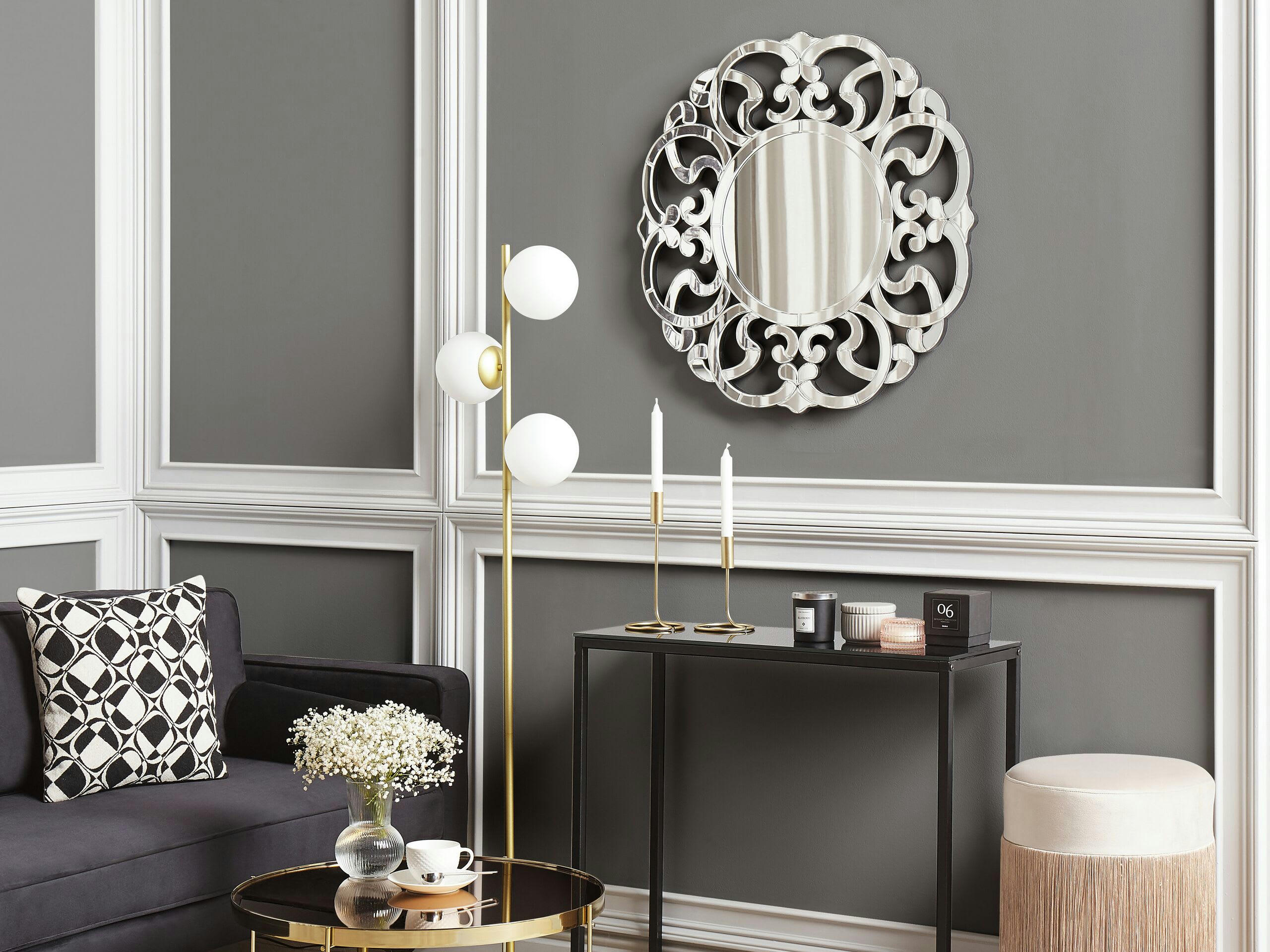 MORNAIX - Miroir en bois d'ingénierie argenté 70x70