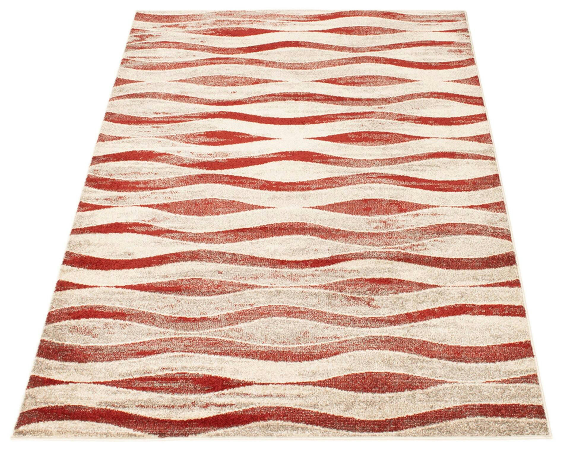 ECARPET Neela Indoor Geometric Area Rug, Ivory/Red, Assorted Sizes