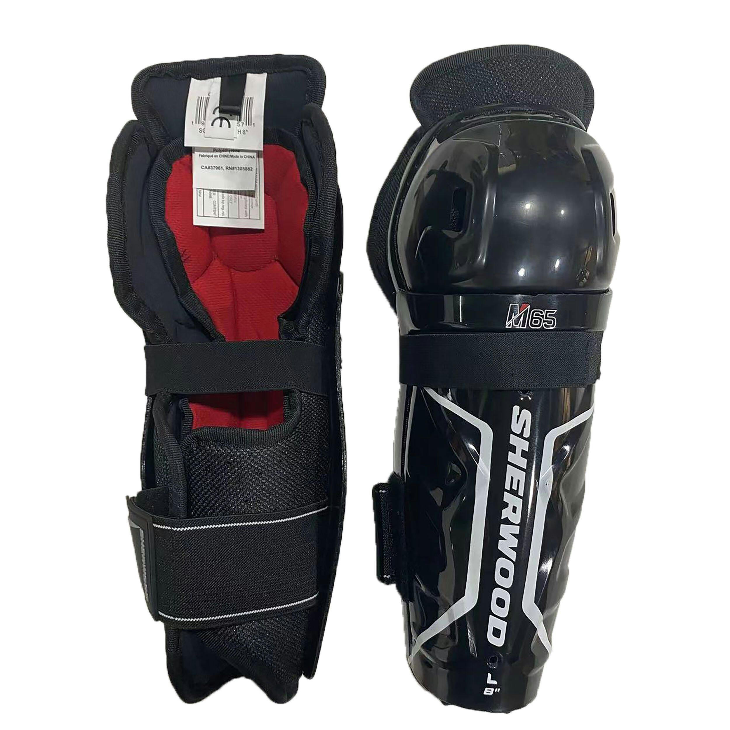 Sherwood Rekker M65 Hockey Shin Guards, Youth, Black, Assorted Sizes