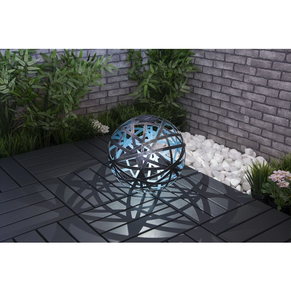LED-Solarkugelleuchte »Bernike«, Ø: 30 cm, mit Erdspieß, silberfarben, IP44