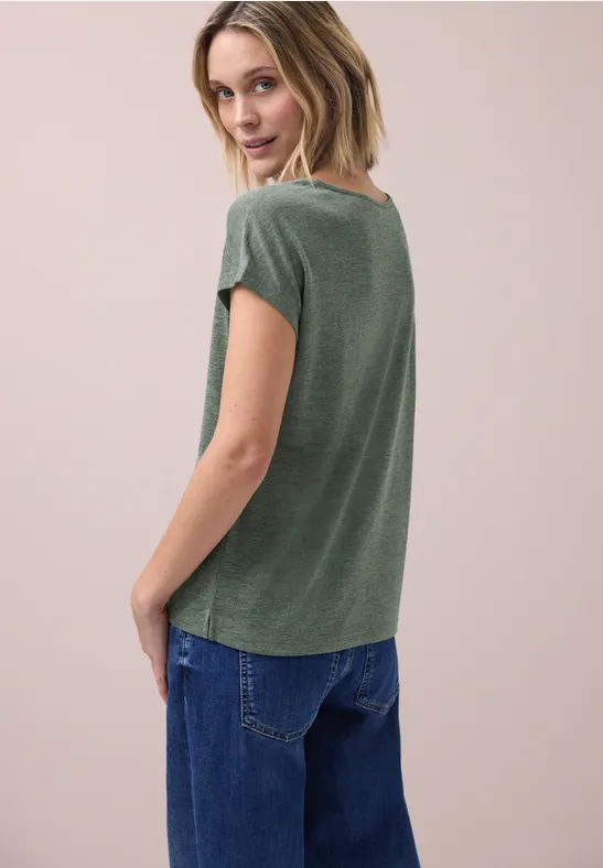 Dropped Shoulder Shirt im Leinen-Look