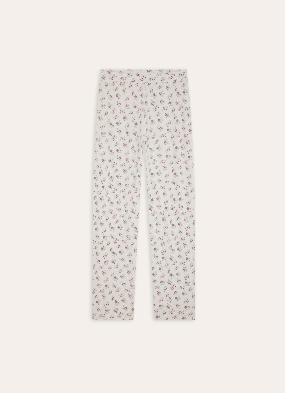 PANTALON EN COTON IMPRIMÉ FLORAL MULTICOLORE
