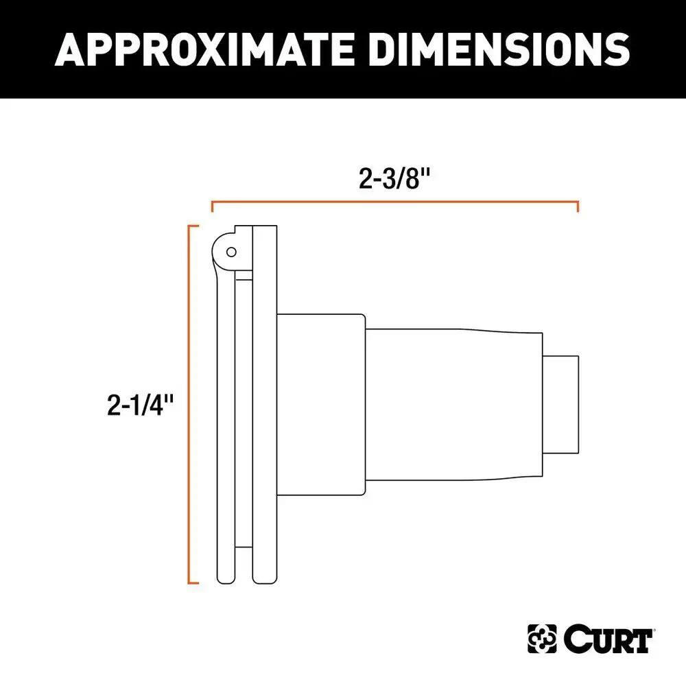 CURT 4-Way Round Connector Socket (Vehicle Side)