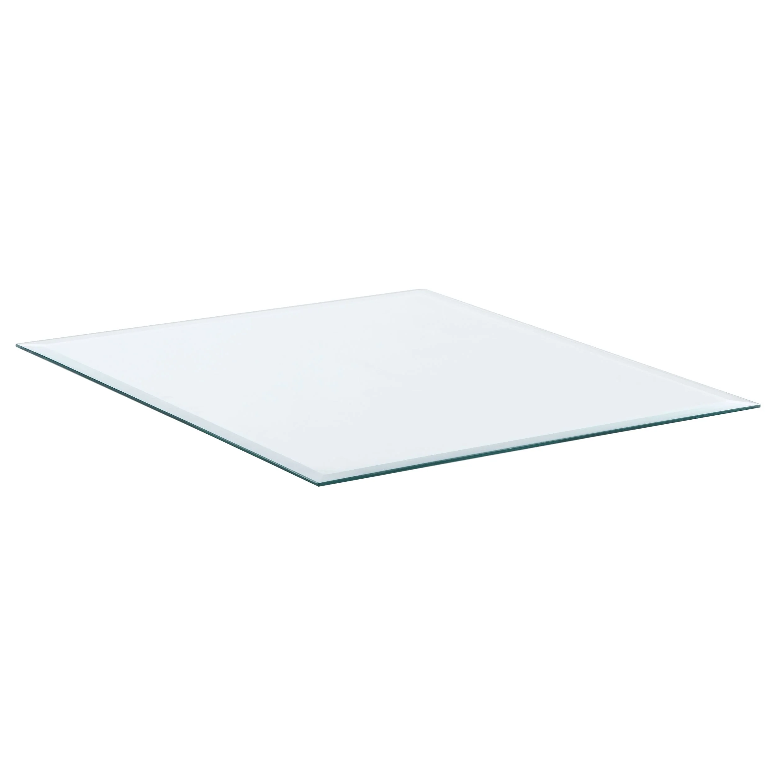 Rectangular Casual Clear Tempered Glass Top