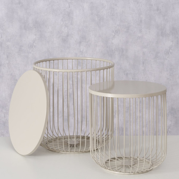 Zestaw dwóch stolików metalowych CINDY, 41 - 47 cm