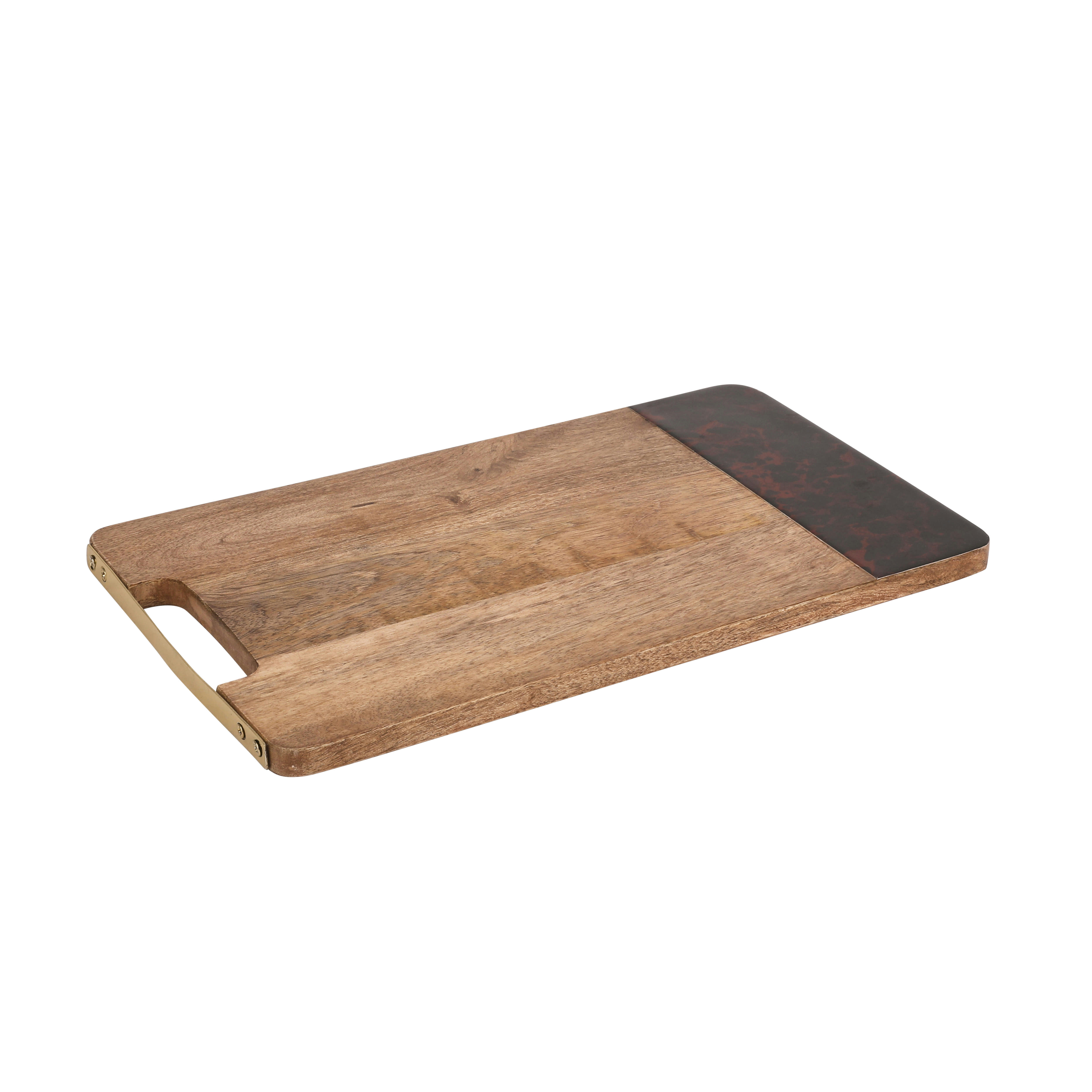 - Planche avec résine écaille de torture bois d'acacia marron