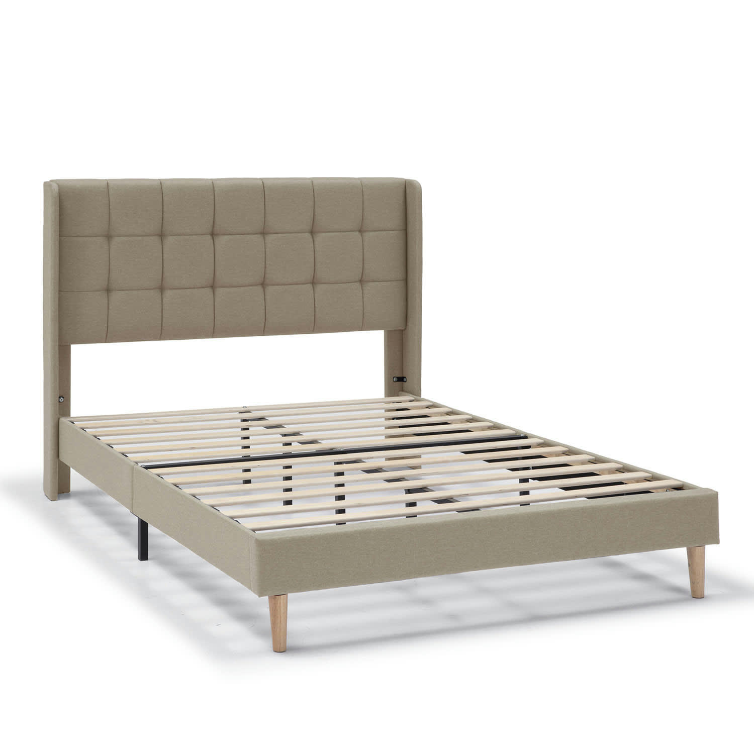 ESTHER - Cadre de lit rembourré 30 cm, 150x190 cm, Beige