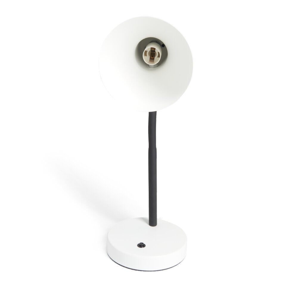 Lampe de bureau orientable métal blanc Ø14xH36cm