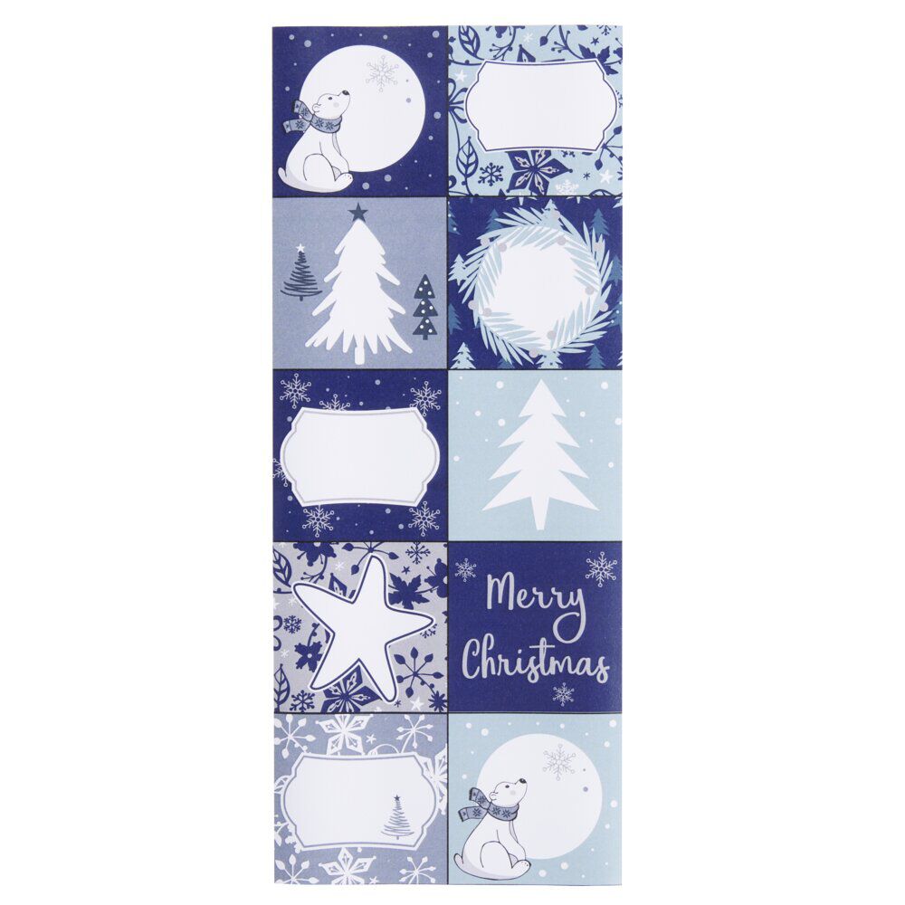 Papier cadeau No&euml;l rouleau x3 avec 20 étiquettes autocollantes boréal