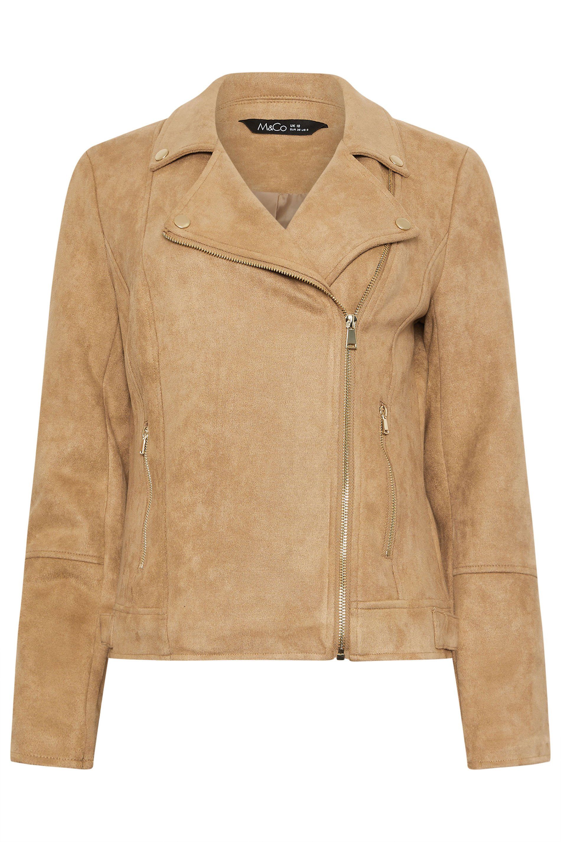 M&Co Faux Suede Biker Jacket