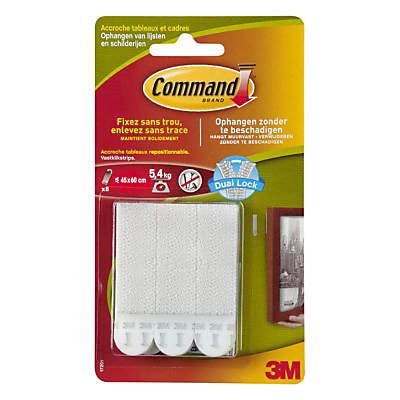 8 languettes fixation tableaux COMMAND moyen modèle blanc 45 x 60 mm