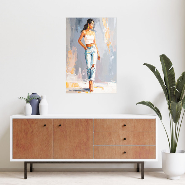 Naklejka samoprzylepna Feeby Dziewczyna w dżinsach 20x30