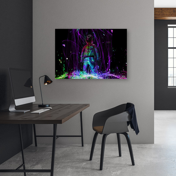 Feeby Obraz na płótnie, Neon gracz 60x40