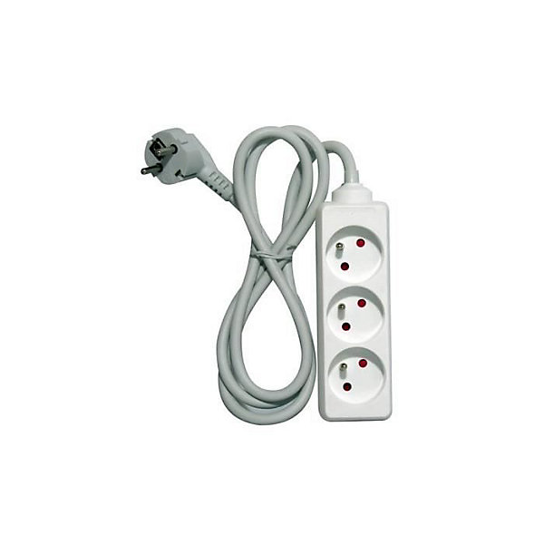 CHACON Bloc multiprise 3 prises 16A 1,5m blanc