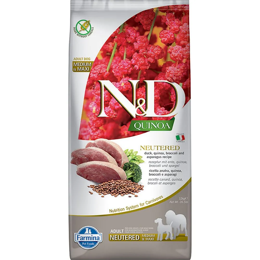 Farmina Quinoa Neutered Duck Medium Maxi Dog Food 12kg