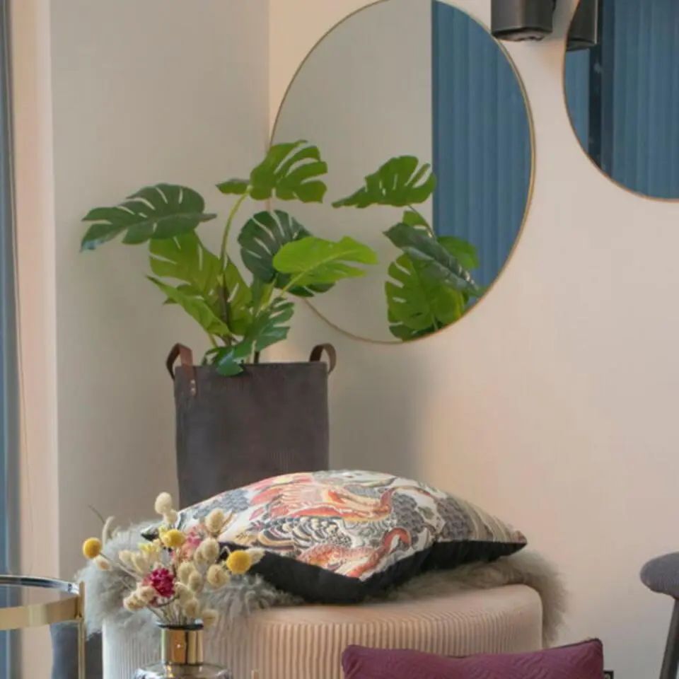 Jersey Spiegel - Messing Look &Oslash;80 cm