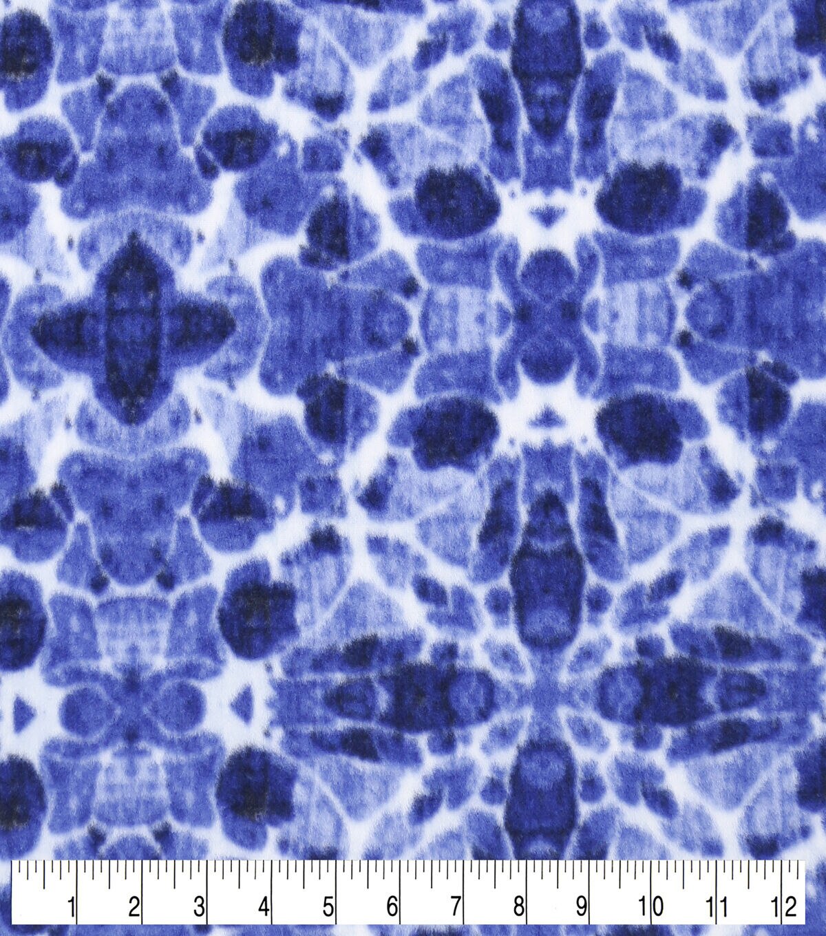 Blue Tie Dye Tile Anti Pill Fleece Fabric