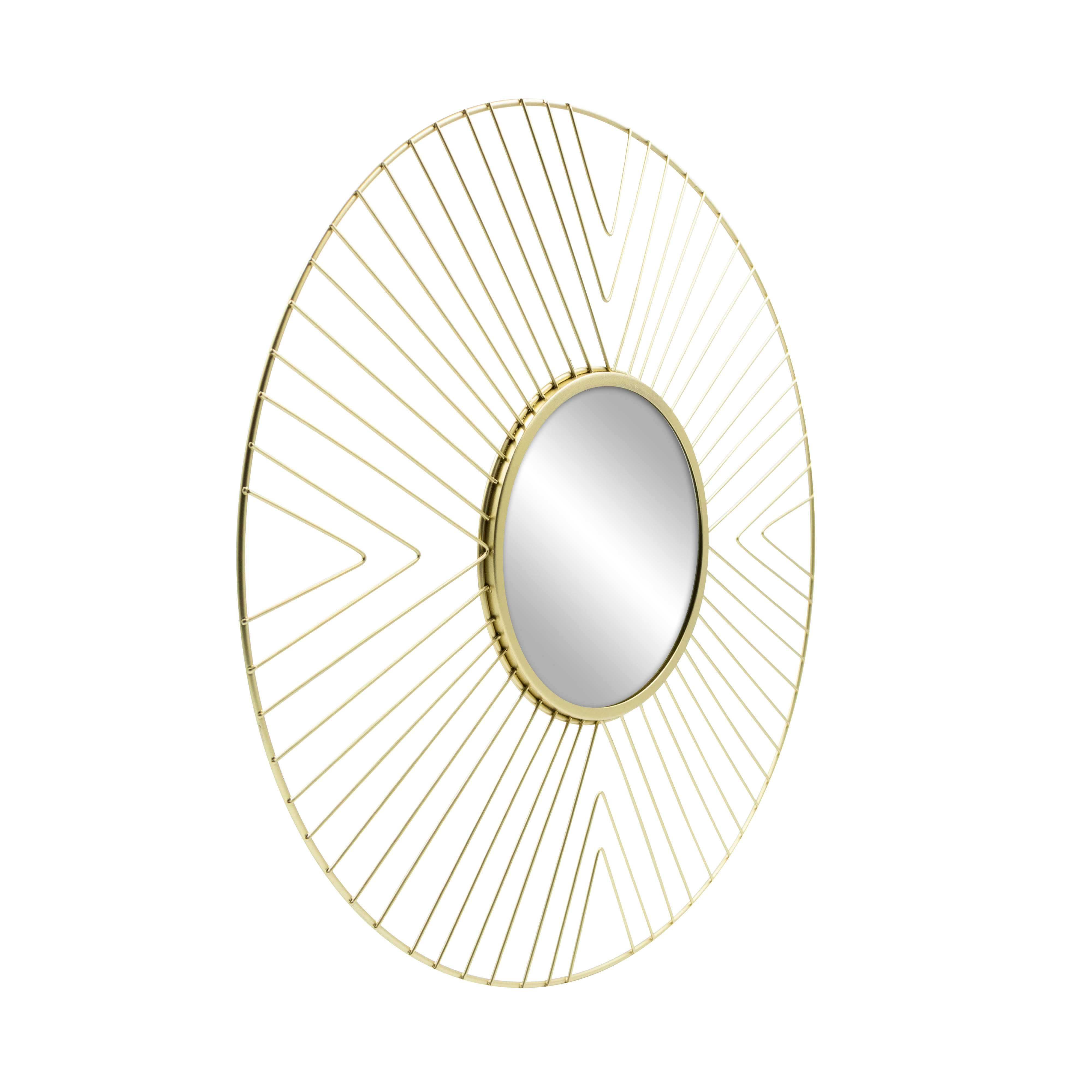 MIROIR - Miroir filaire doré 50 cm