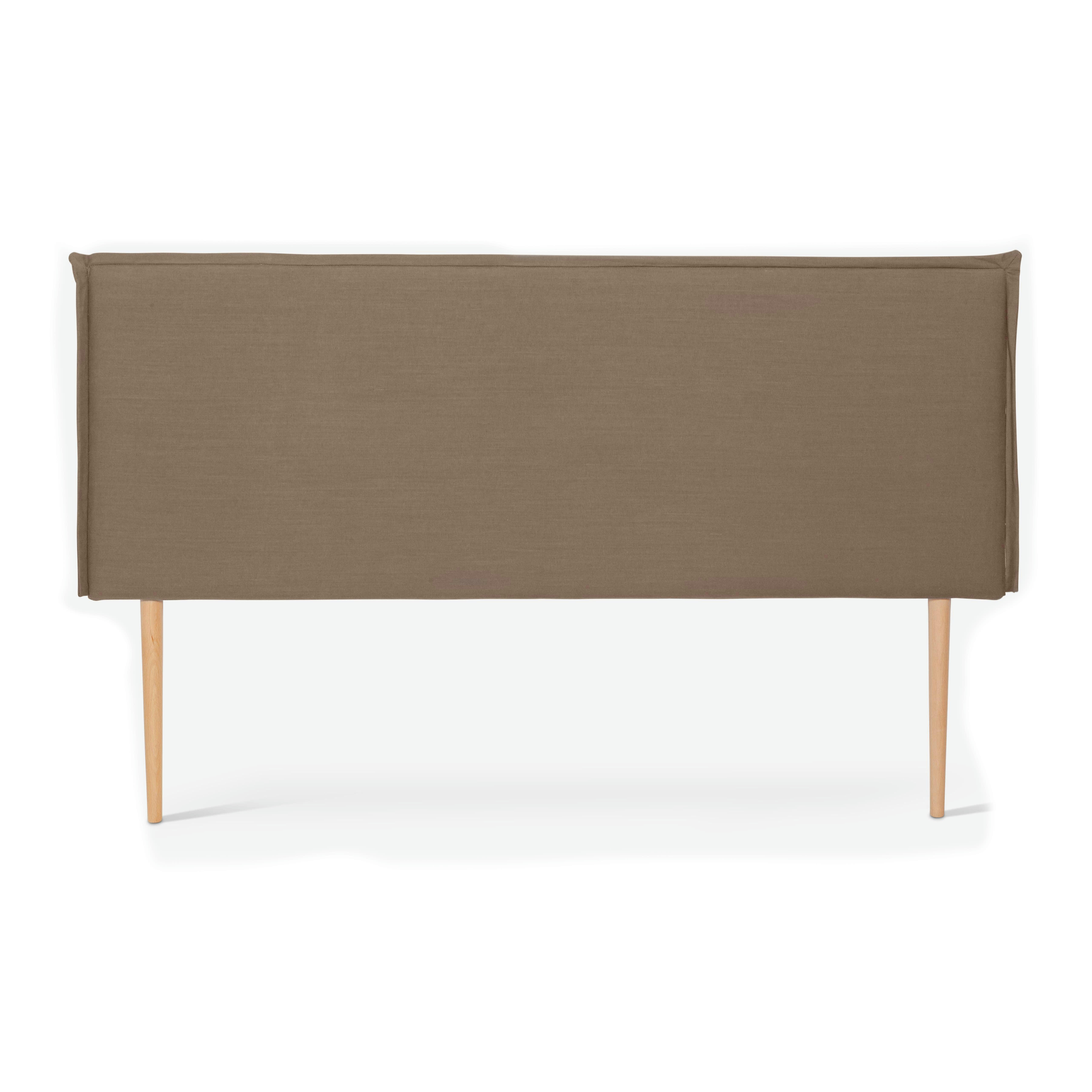 EDMOND - Tête de lit tapissée en tissu 100% lin marron 145x100cm