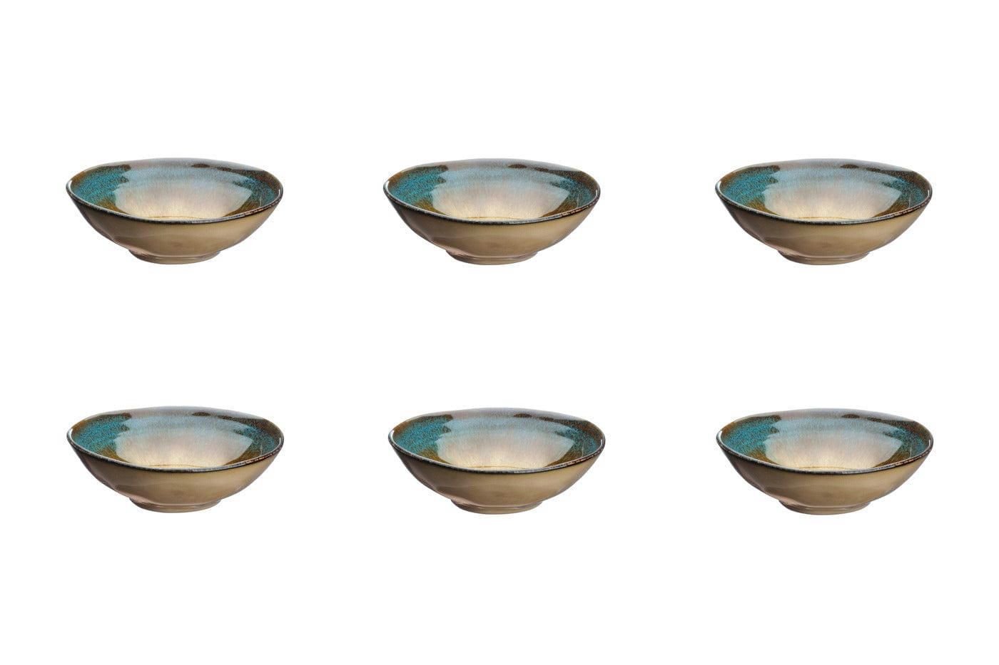 REACTIV - Lot de 6 bols petit-déjeuner en grès marron D15