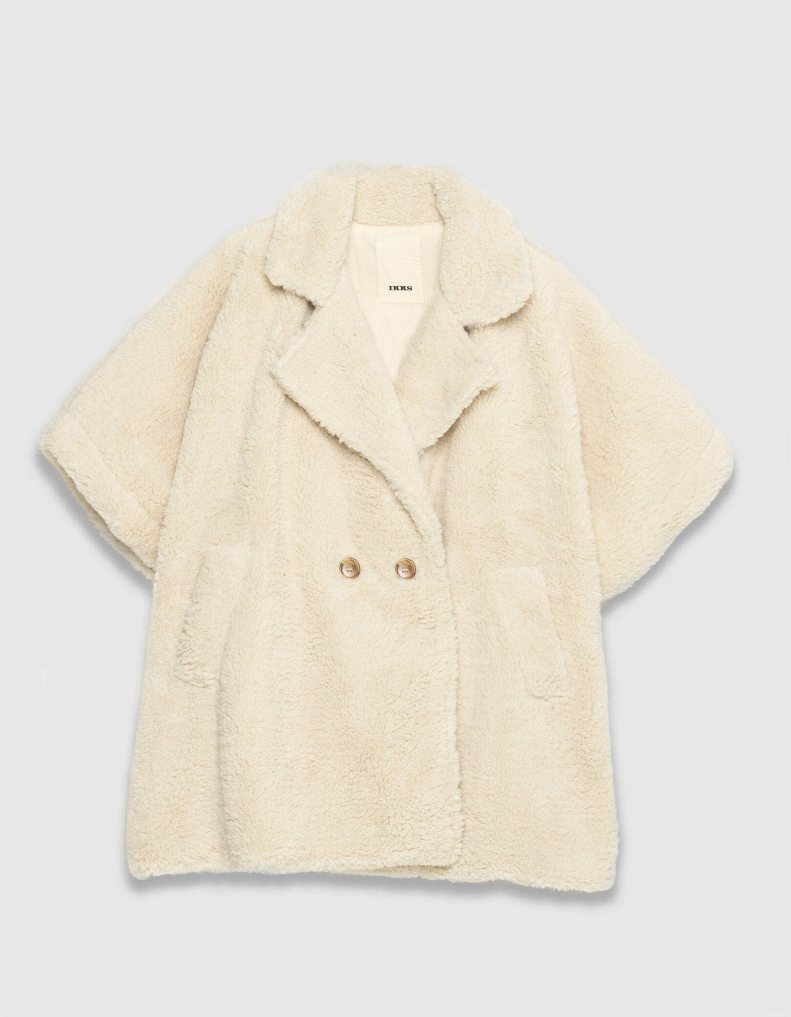 Cape écrue col tailleur Femme