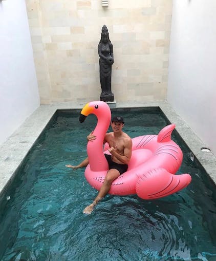 Giant PVC Inflatable Flamingo Pool Toy Float Pink