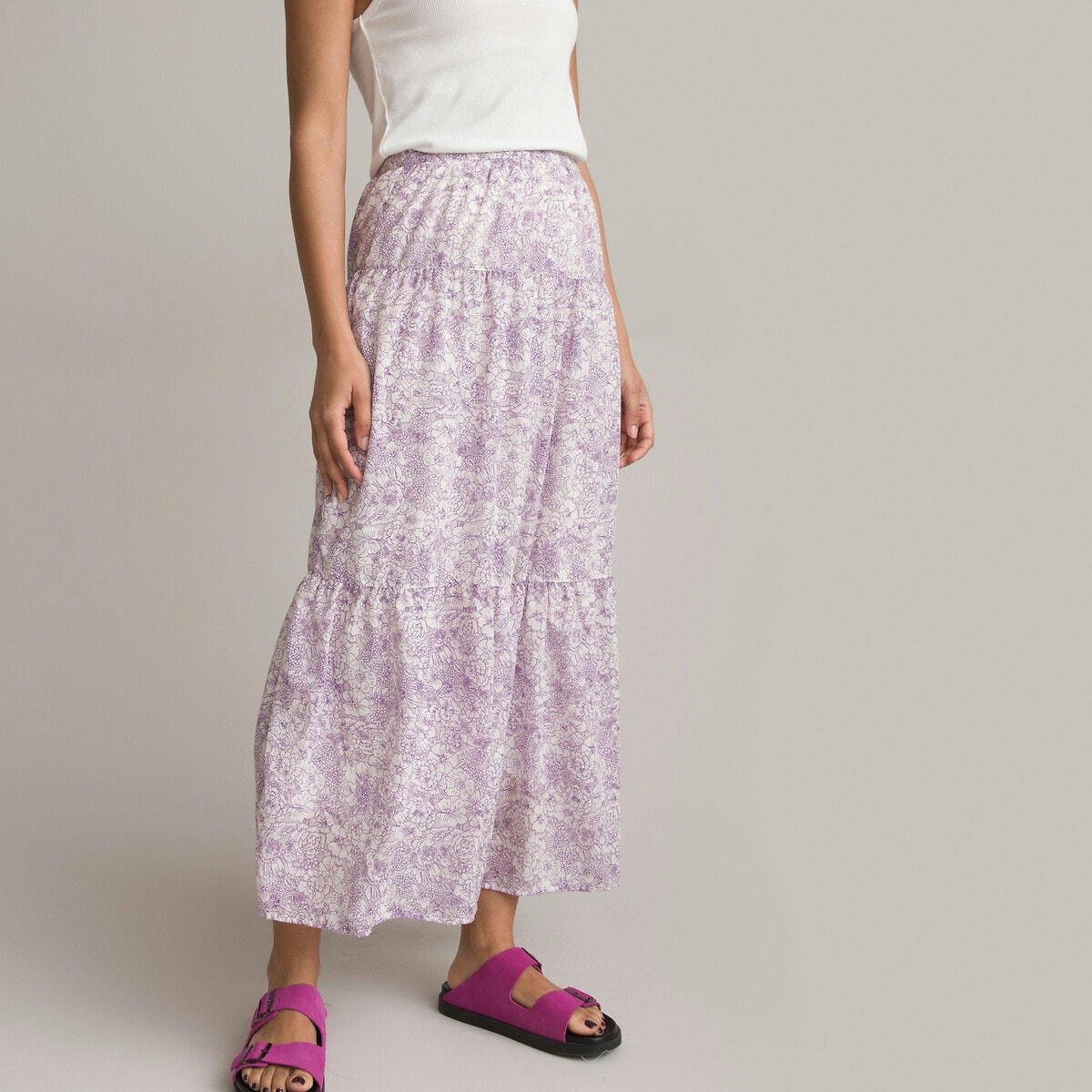 Jupe longue, imprimé floral