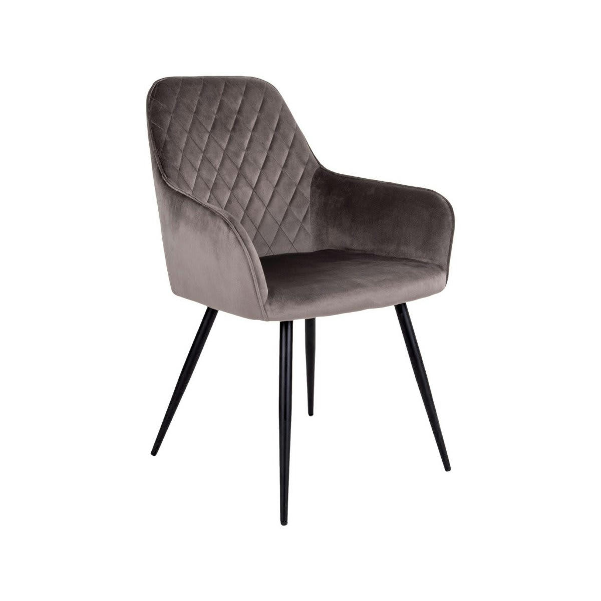 COLGA - Chaise moderne en velours côtelé taupe