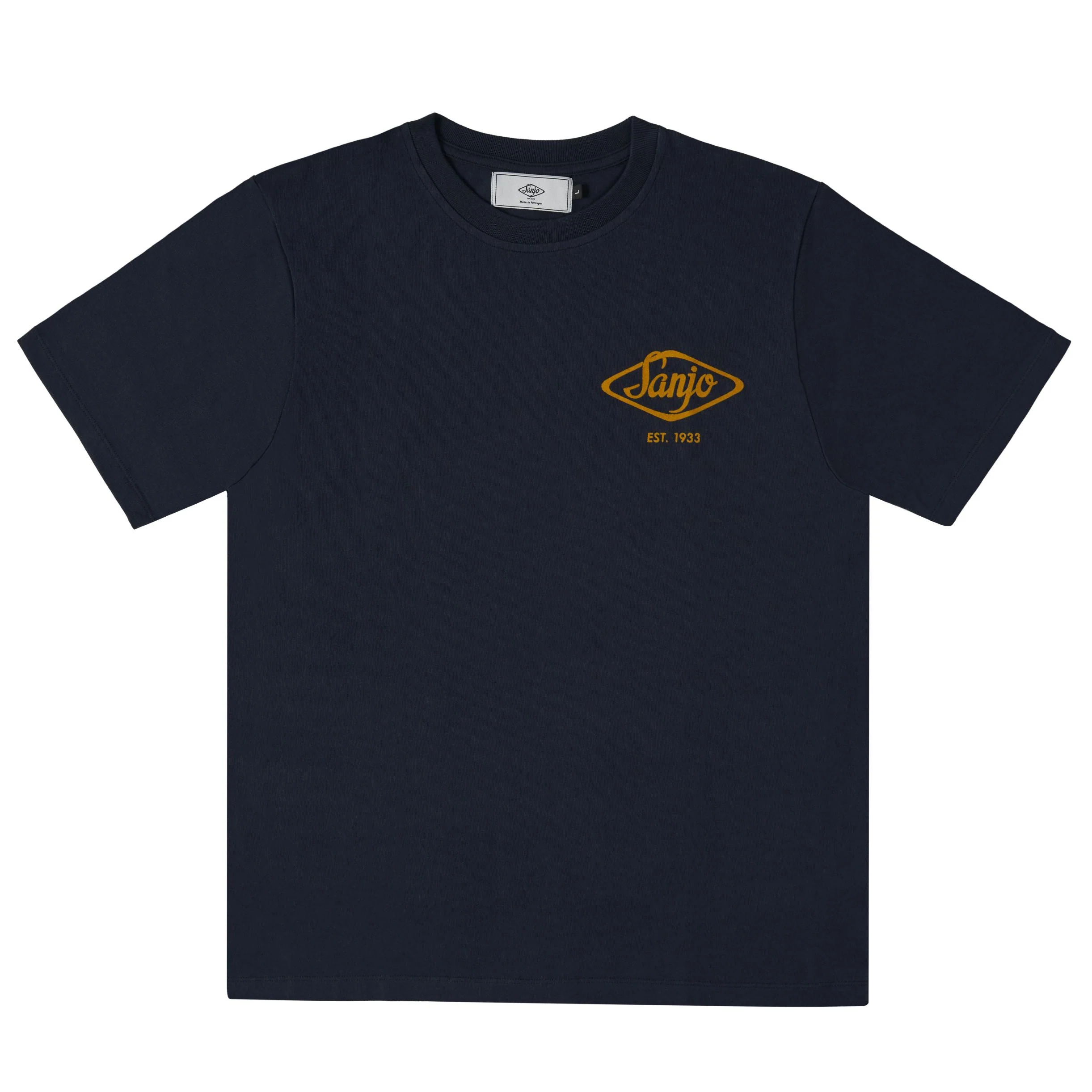 Sanjo Flocked Logo T-shirt //  Navy