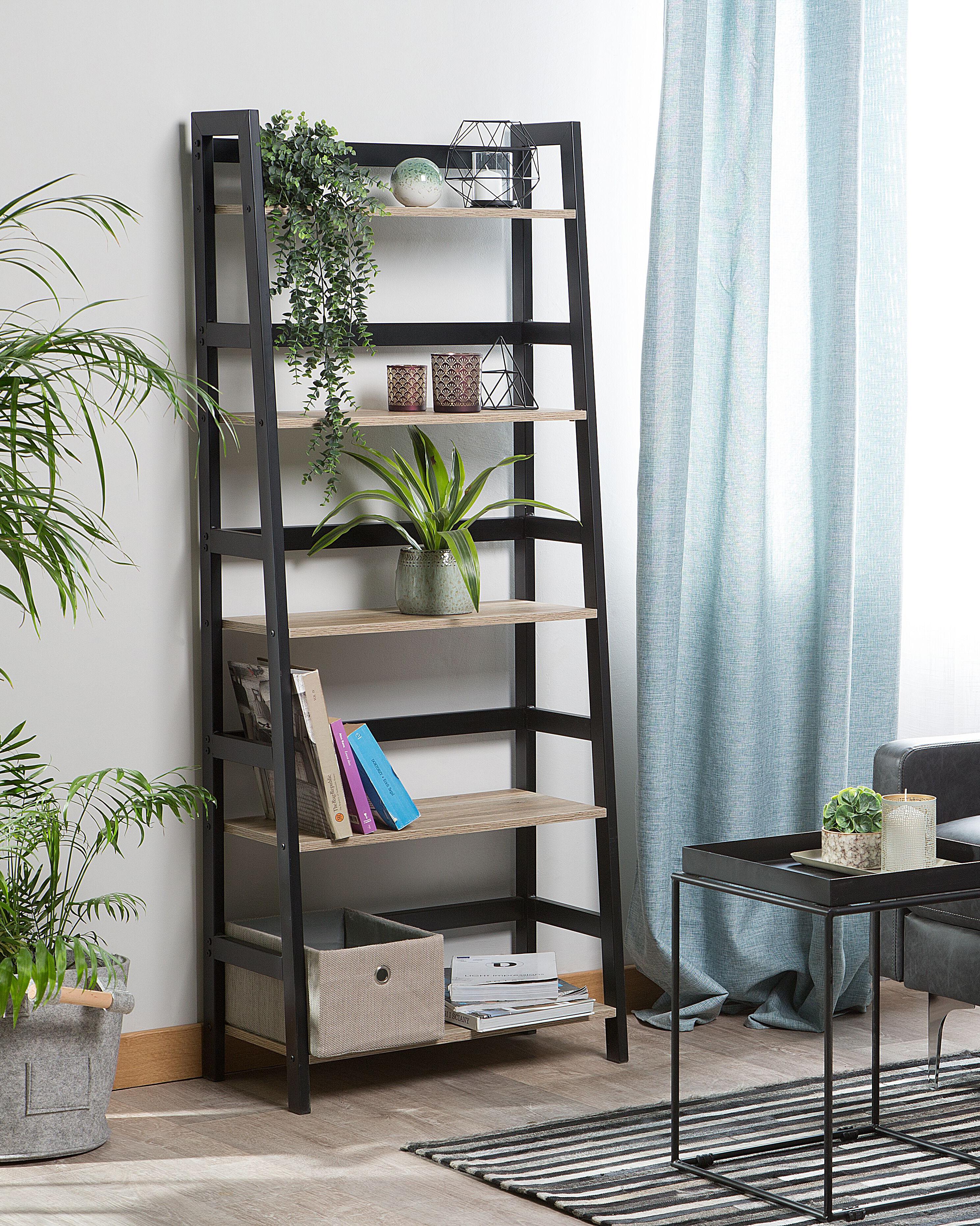 5 Tier Shelving Unit CROYDON 163 cm Black