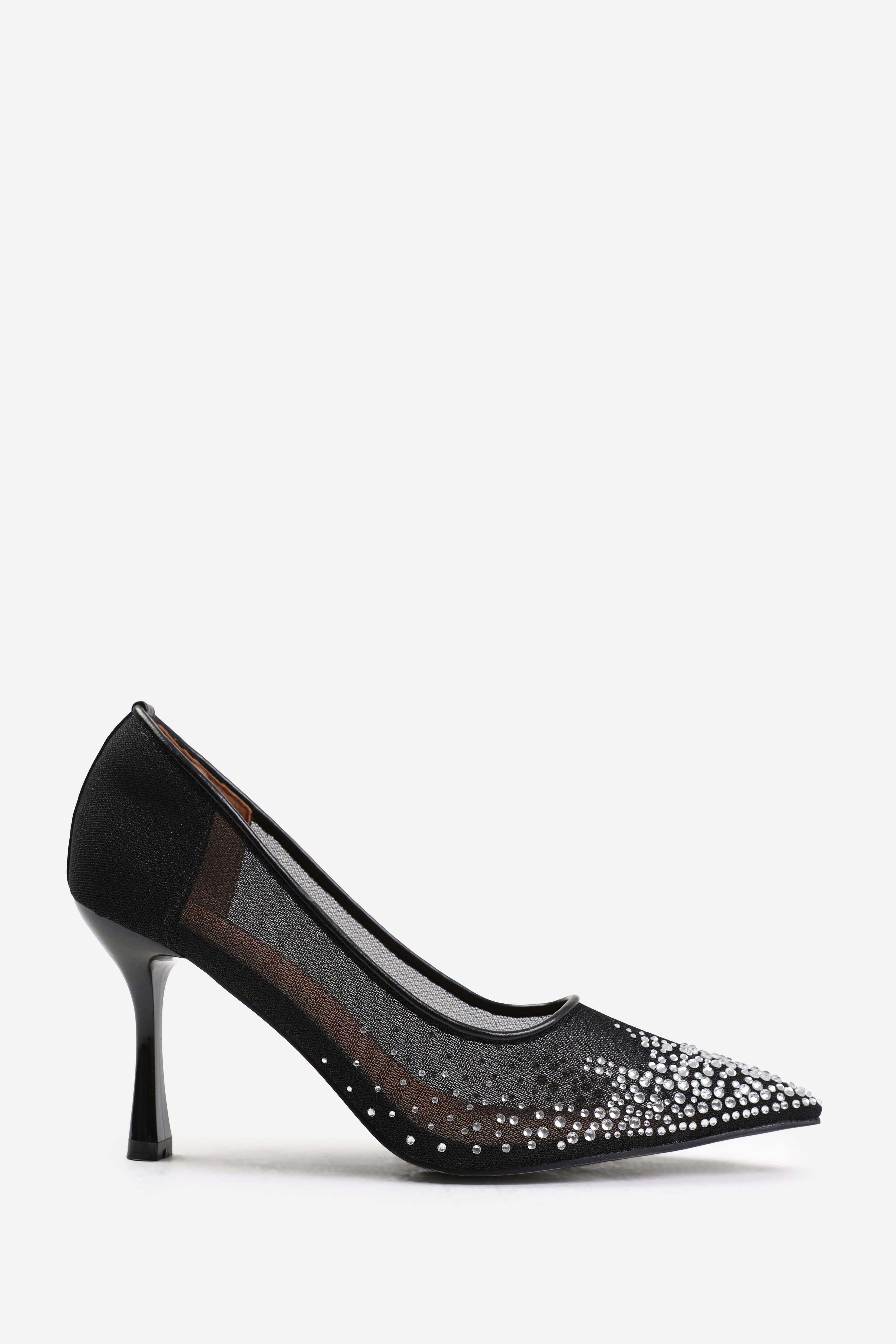 Where's That From Aralyn' Wide Fit Court Shoe With Diamante Detailing