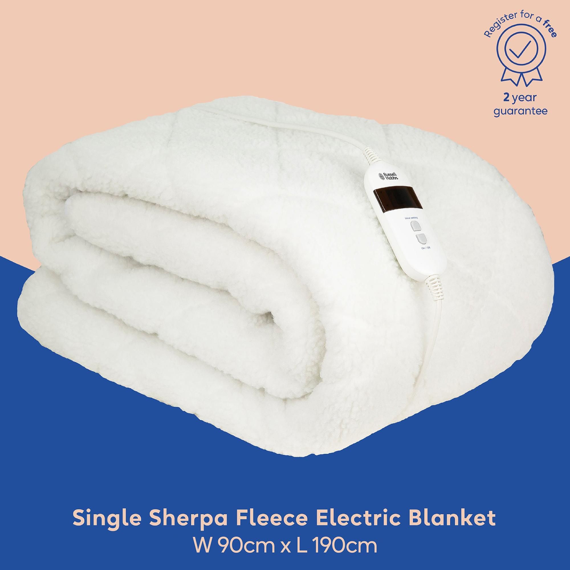 Russell Hobbs Luxury Sherpa Fleece Heated Electric Blanket RHESB8001 Single