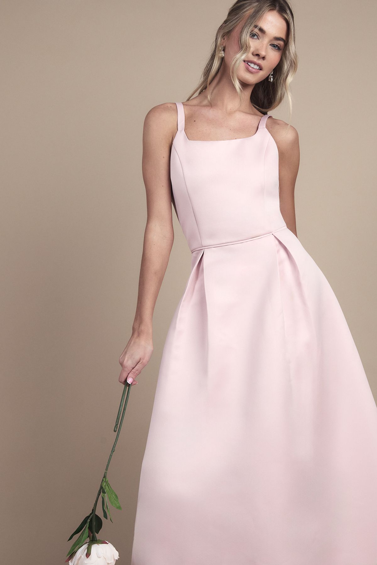 Coast Teen Structured Satin Full Skirted Bridesmaid Dress