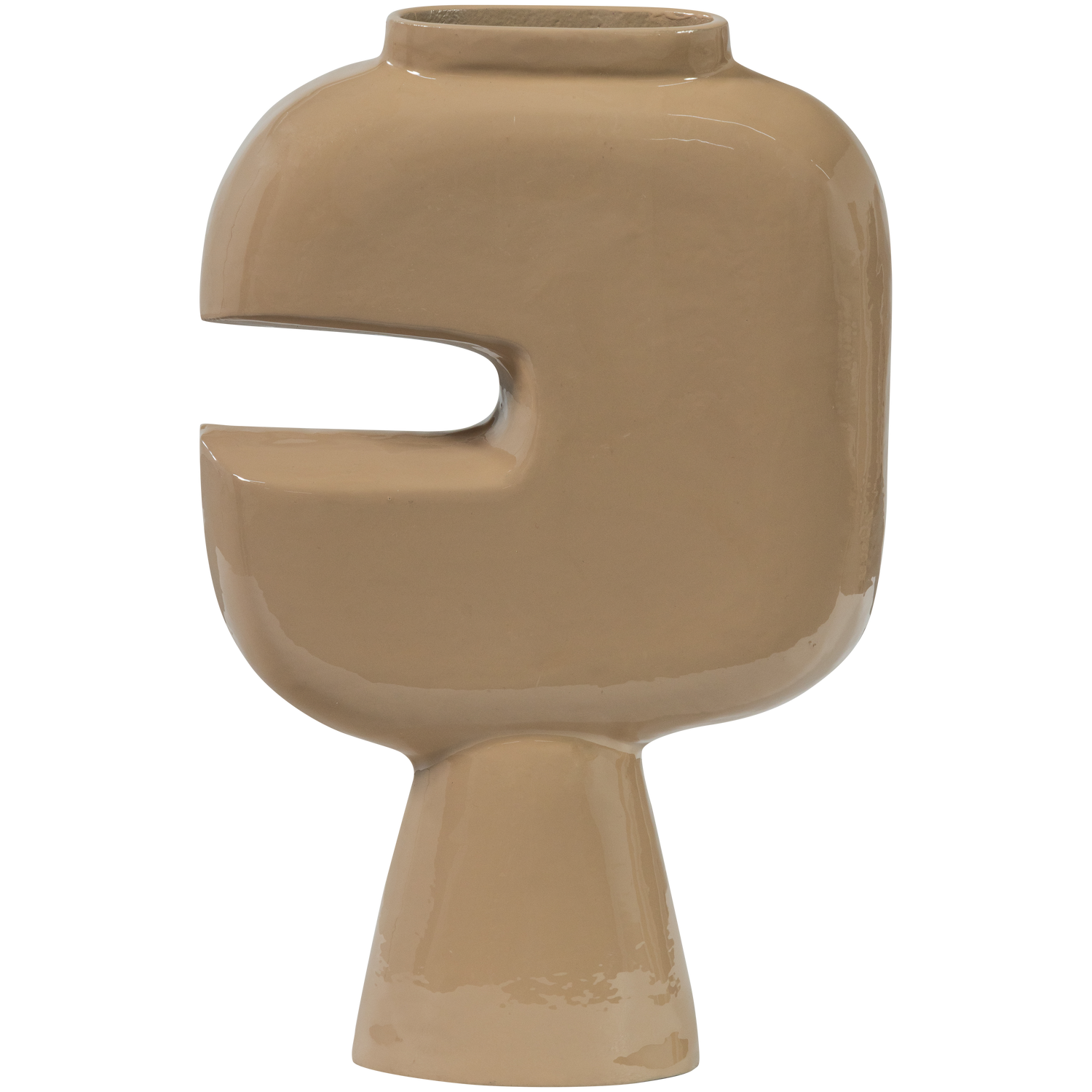 WOOOD vaas Gianna - Aluminium - Zand - 31x21x7