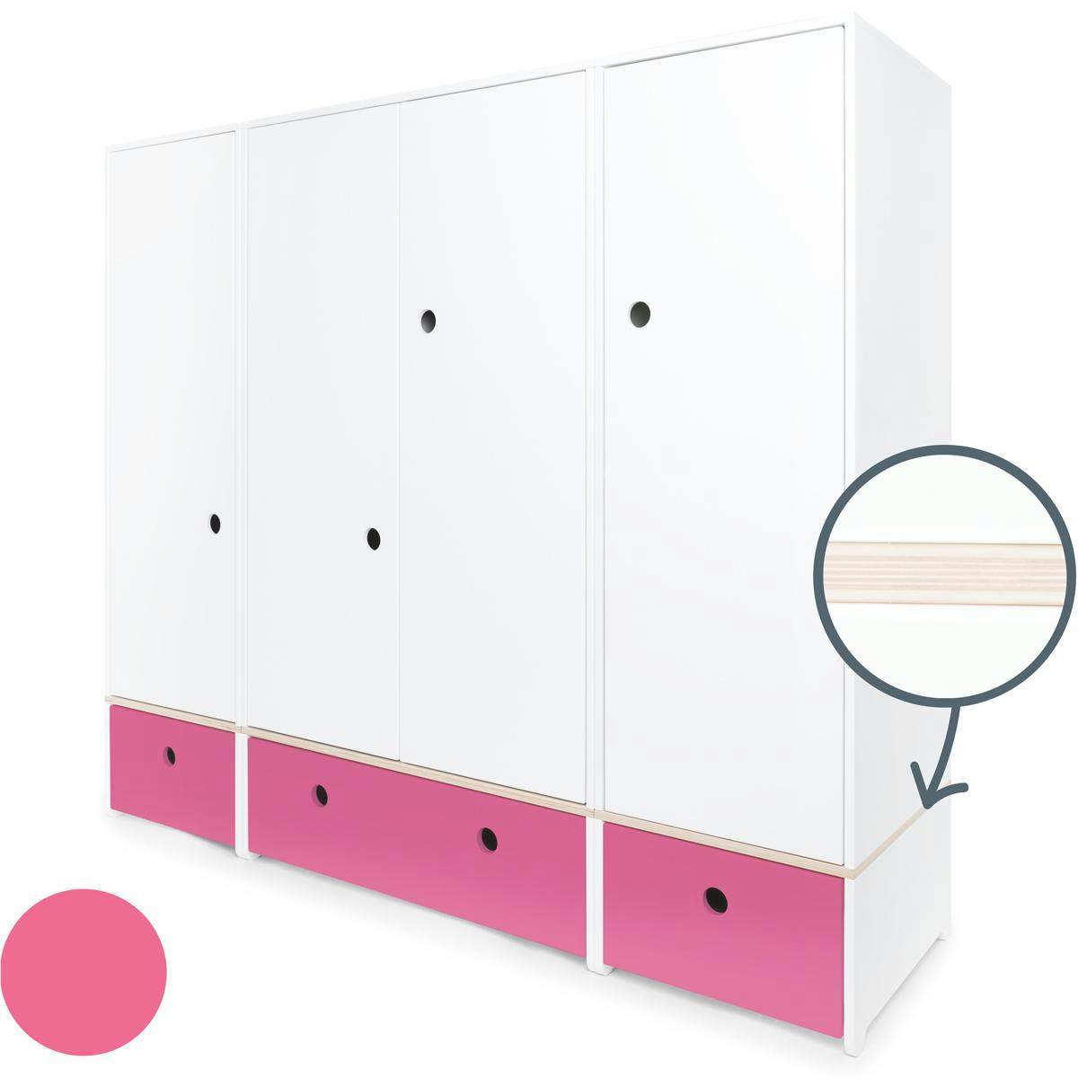 COLORFLEX - Armoire 4 portes fushia