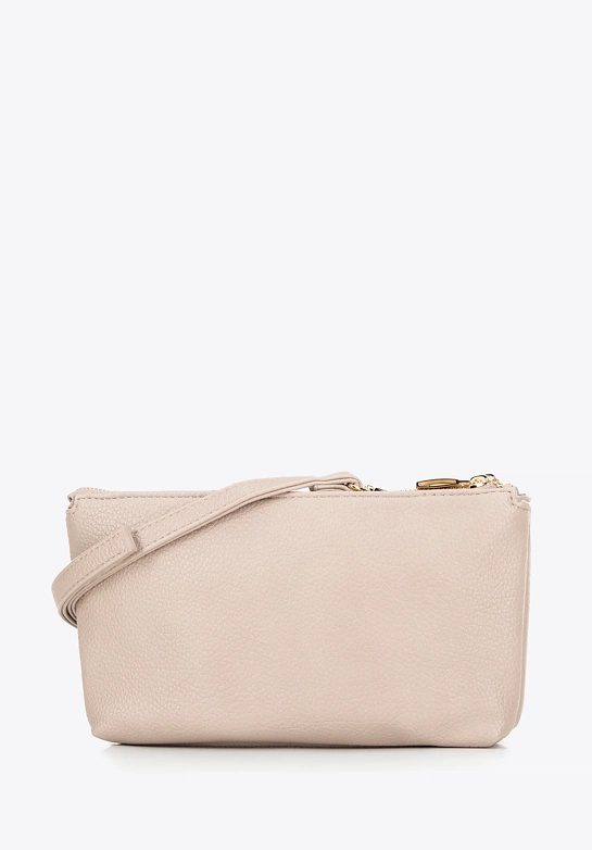 Crossbody z ekoskóry dwukomorowa beżowa