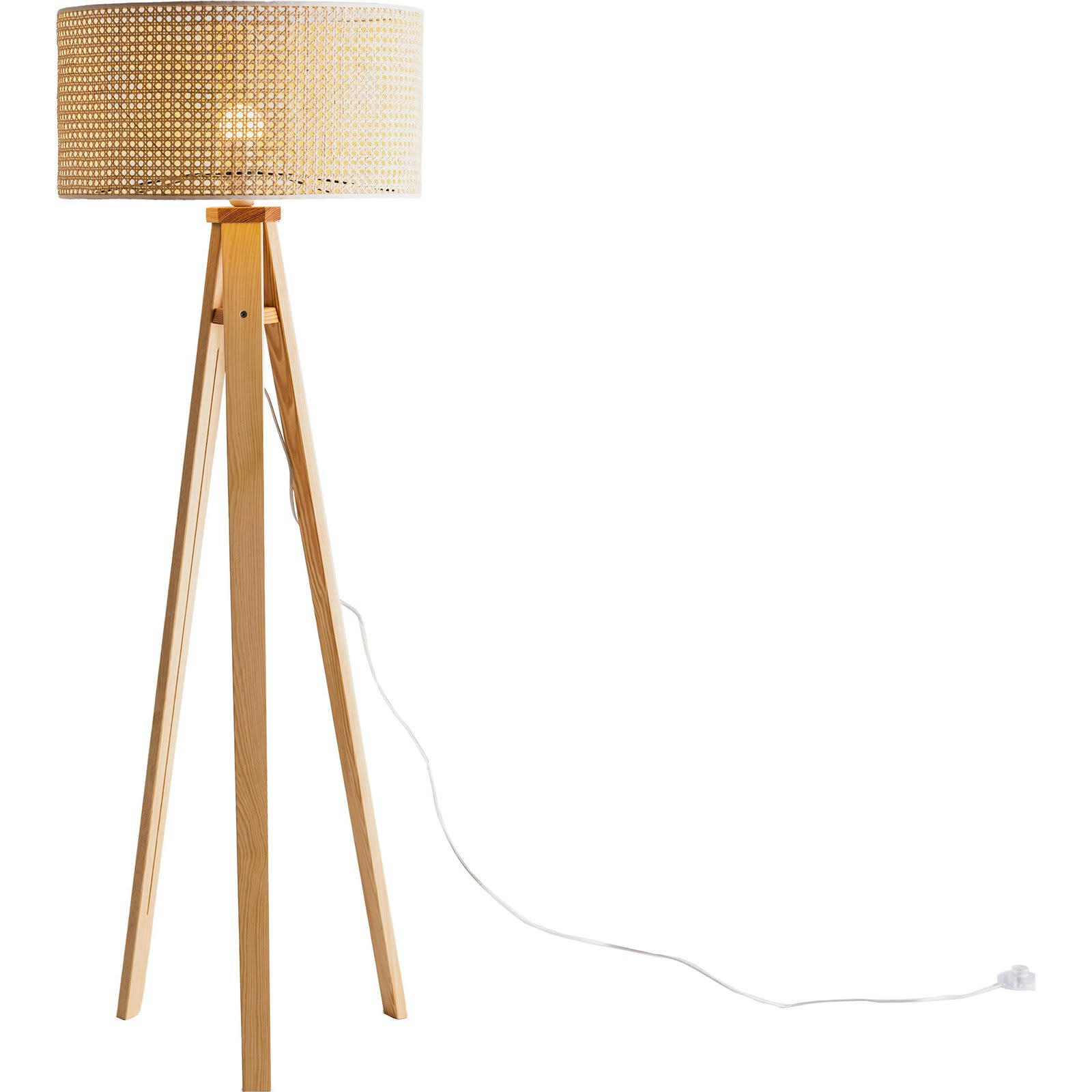 FLETE - Lampadaire Rotin Bois clair 50x50x25 cm