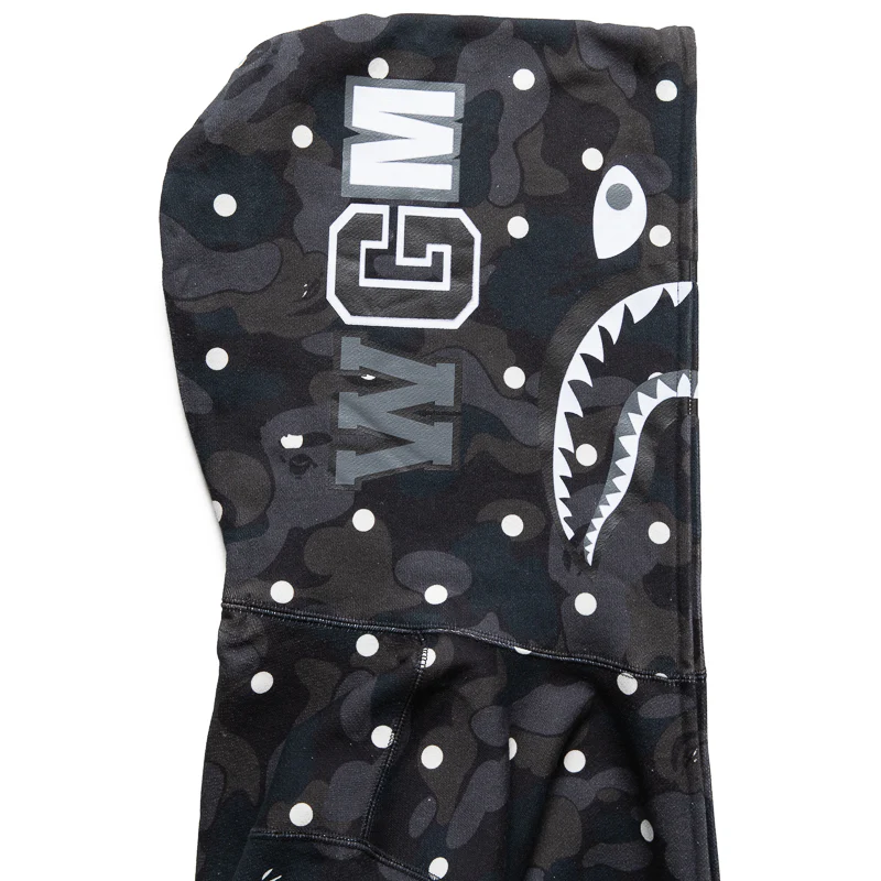A Bathing Ape ABC Dot Shark Full Zip Hoodie - Black