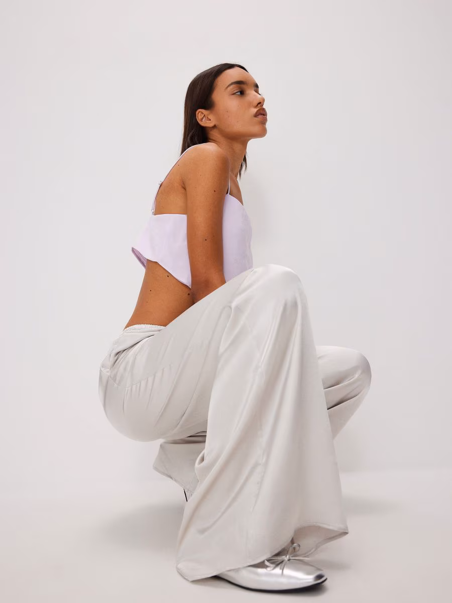 Viscose Rich Satin Palazzo Trousers
