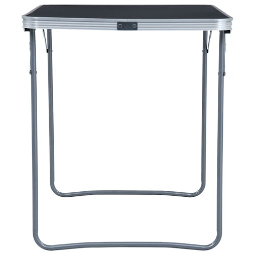 NNEVL Foldable Camping Table with Metal Frame 80x60 cm Grey