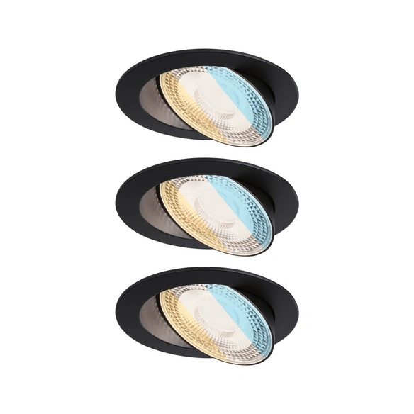 Einbauleuchte, 5 W, 2700-6500 K, Tunable White, schwarz, Set