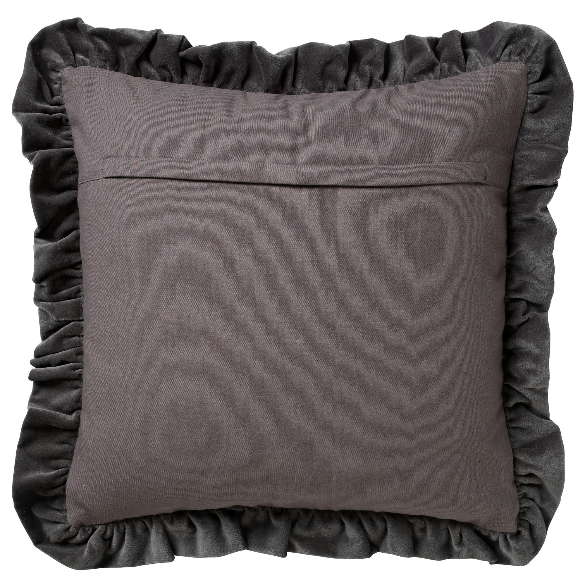 YARA - Housse de coussin gris en velours-45x45 cm uni