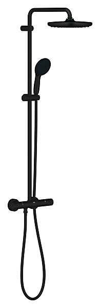 Colonne de douche thermostatique avec douchette   pommeau   flexible   barre, noir, Grohe Vitalio Start 250