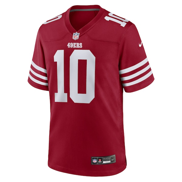 Mac Jones San Francisco 49ers Nike Team Game Jersey -  Scarlet