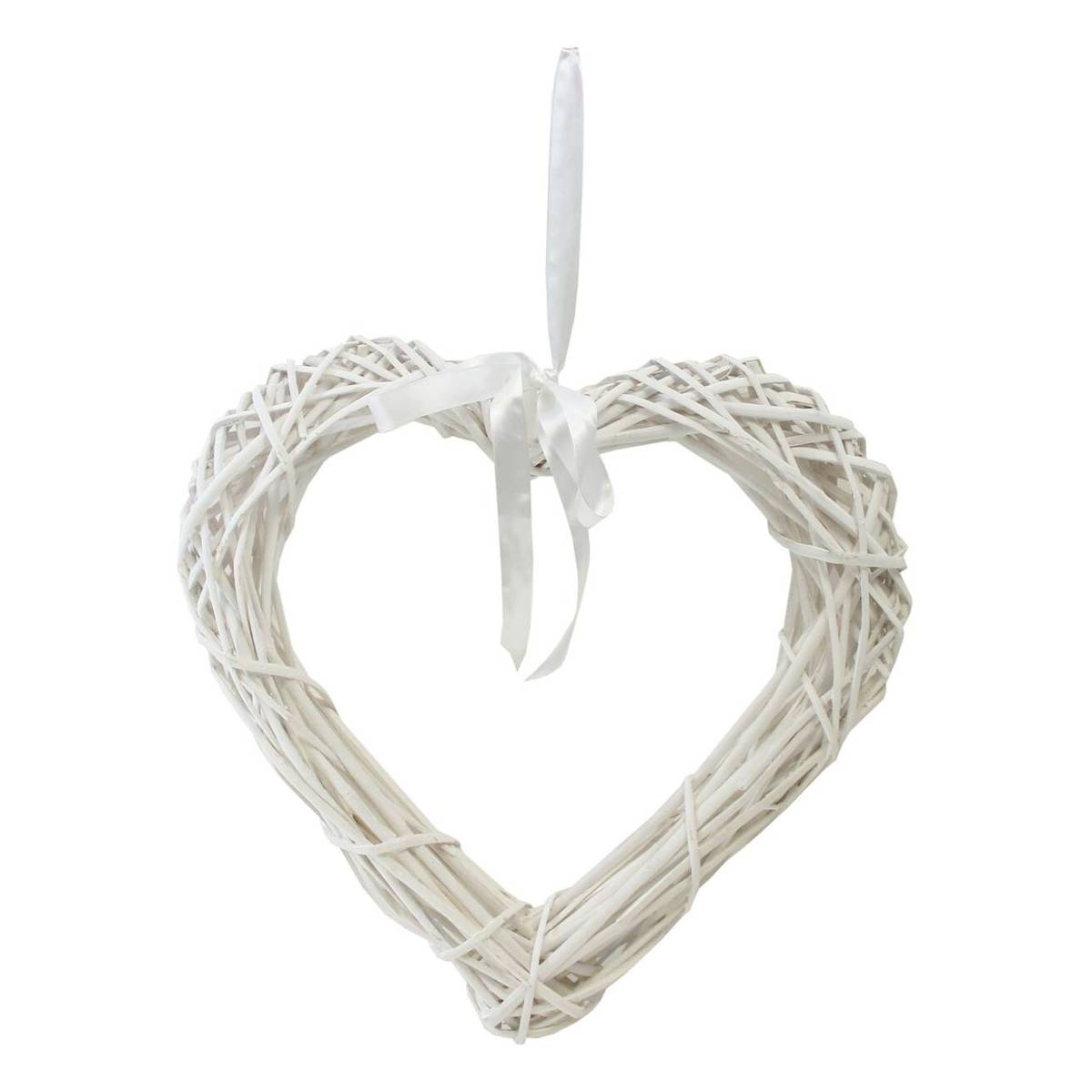 White Willow Heart Wreath 40cm x 41cm x 6cm