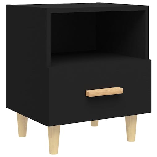 NNEVL Bedside Cabinets 2 pcs Black 40x35x47 cm